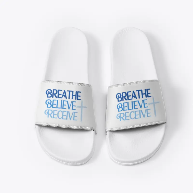 Breathe Believe Receive White Slides